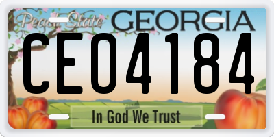 GA license plate CEO4184