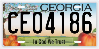 GA license plate CEO4186