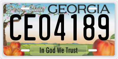 GA license plate CEO4189