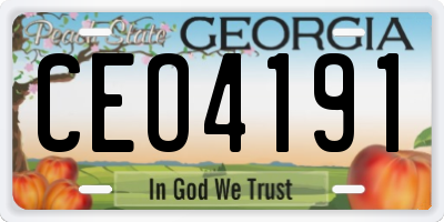 GA license plate CEO4191