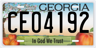 GA license plate CEO4192