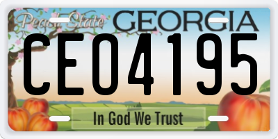 GA license plate CEO4195