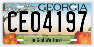 GA license plate CEO4197