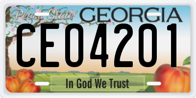 GA license plate CEO4201