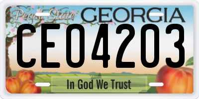GA license plate CEO4203