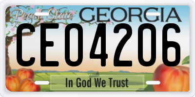 GA license plate CEO4206