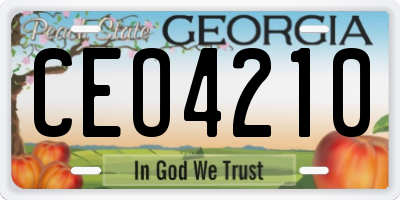GA license plate CEO4210