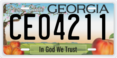 GA license plate CEO4211