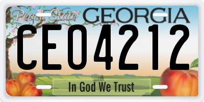 GA license plate CEO4212