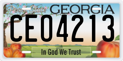 GA license plate CEO4213
