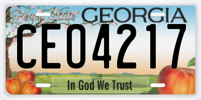 GA license plate CEO4217