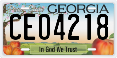 GA license plate CEO4218
