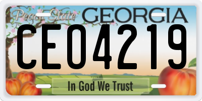 GA license plate CEO4219