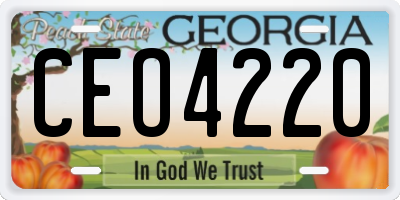GA license plate CEO4220