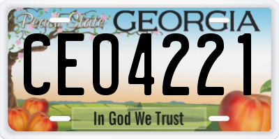 GA license plate CEO4221