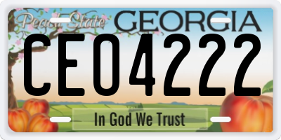 GA license plate CEO4222