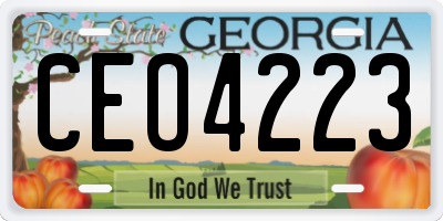 GA license plate CEO4223
