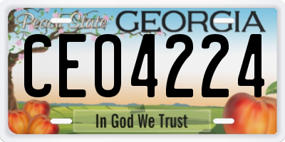 GA license plate CEO4224