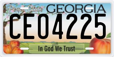 GA license plate CEO4225