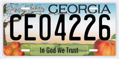GA license plate CEO4226