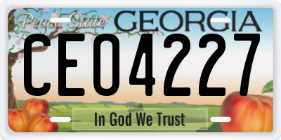 GA license plate CEO4227