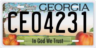 GA license plate CEO4231