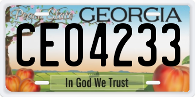 GA license plate CEO4233