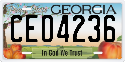 GA license plate CEO4236