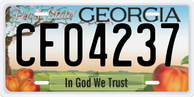 GA license plate CEO4237