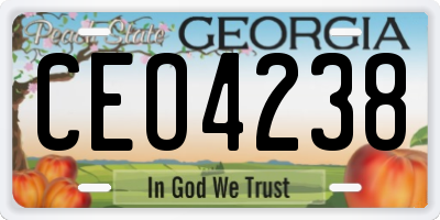 GA license plate CEO4238