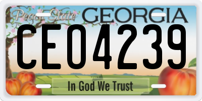 GA license plate CEO4239