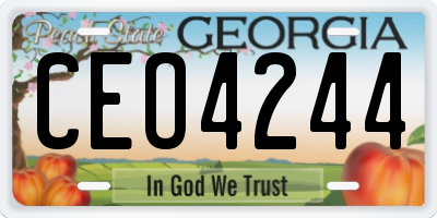 GA license plate CEO4244