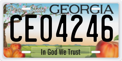 GA license plate CEO4246