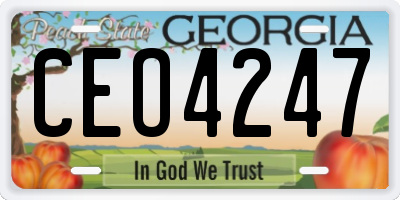 GA license plate CEO4247