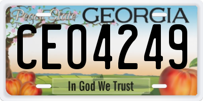 GA license plate CEO4249