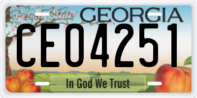 GA license plate CEO4251
