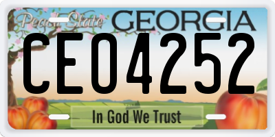 GA license plate CEO4252