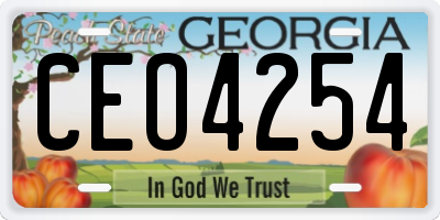 GA license plate CEO4254