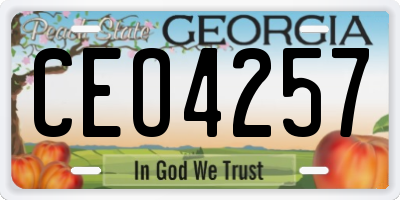 GA license plate CEO4257