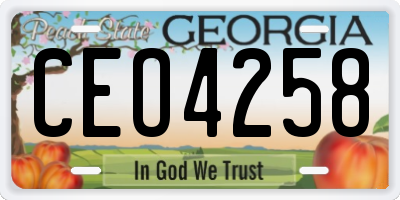 GA license plate CEO4258