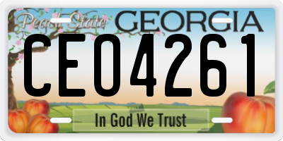 GA license plate CEO4261
