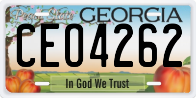 GA license plate CEO4262