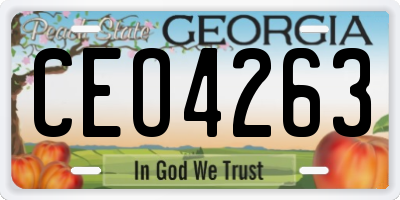 GA license plate CEO4263