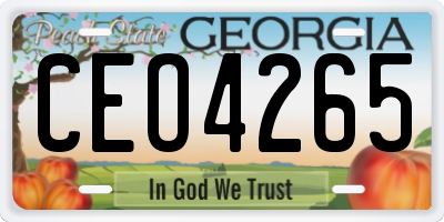 GA license plate CEO4265