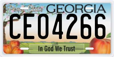 GA license plate CEO4266