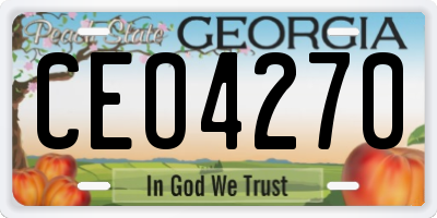 GA license plate CEO4270