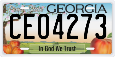 GA license plate CEO4273
