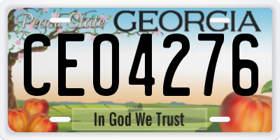 GA license plate CEO4276