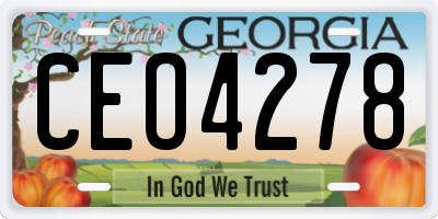 GA license plate CEO4278