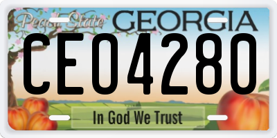 GA license plate CEO4280